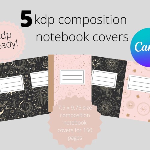 KDP Composition Notebook Cover and Interior Bundle Canva Etsy
