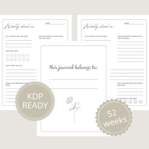 KDP Ready Weekly Journal Interior Printable