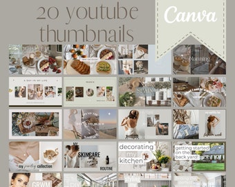 Youtube Thumbnail Bundle, Youtube Thumbnail Kit, Canva Thumbnail Kit, Editable Thumbnails, Thumbnail Templates