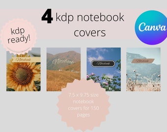 KDP Cover Template, Composition Notebook Cover Editable, Canva Template, KDP Canva Template