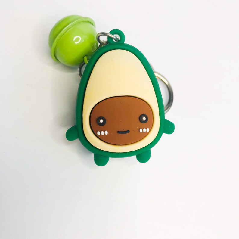 green keychain Cute Avocado key chain bell keychain fun keychain cute keychain