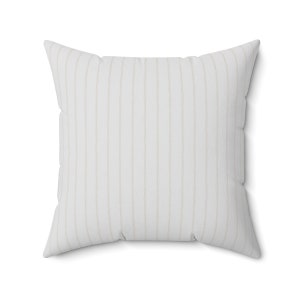 Beige and White Stripe Pillow Cover, Classic Farmhouse Zippered Throw Pillow Case Cushion Cover, Modern Farmhouse Decor