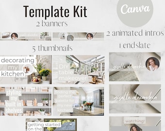 Kit de canal de Youtube, kit de marca de Youtube, banner de Youtube, introducción animada de Youtube, arte del canal de Youtube, miniatura de Youtube, salida de Youtube