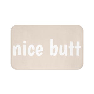 Bonita alfombra de baño a tope, linda alfombra de baño, alfombra beige crema, divertidos letreros de decoración de baño, linda y divertida alfombra de baño, cosas geniales para el baño, alfombra de baño