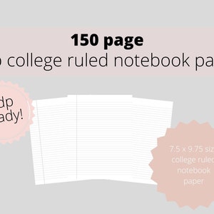 KDP Notebook Paper, KDP Interior, KDP Low Content