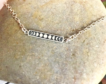 Moon Phases Sterling Silver Necklace