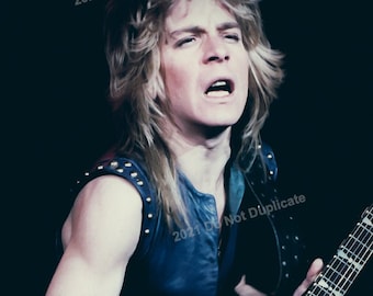 Randy Rhoads 8x12 Photo Print Live Concert B&W Custom Edit Quiet Riot Ozzy Osbourne Guitarist Heavy Metal Legend Wall Art