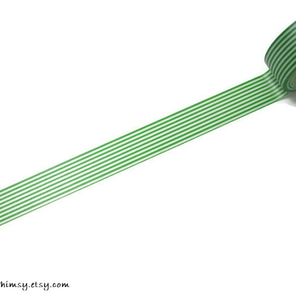 Green Washi Tape | Green Stripe Washi | Striped Washi | Decorative Tape | Green Stripe Washi Tape | Thin Stripe Washi Tape