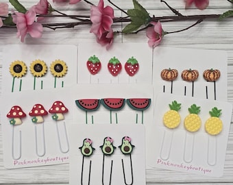 Decorative Paper Clips Planner Clips Fruit Office Stationery