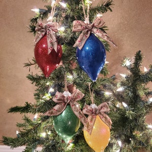 Light Bulb Glitter Holiday Ornament Tree Ornament