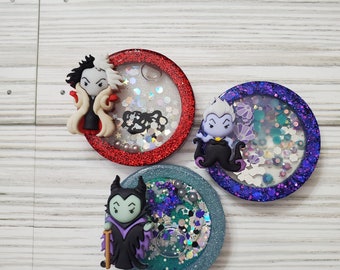 Villain PopSocket Badge Reel Shaker Phone Accessory Resin Glitter