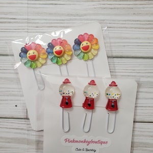 Decorative Paper Clips Panner Clips Office Stationery Flower Gumball