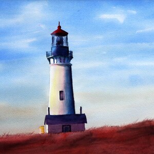 Lighthouse Pacific Northwest -Original watercolor print 5" x 7"