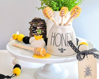 Fake Honey Dippers, Bee Tiered Tray Decor, Faux Honey Dippers,  Honey Pot Dippers, Rae Dunn Accessories, Spring Tiered Tray Decor