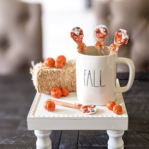 Fake Pumpkin Spice Latte Mini Spoon, Fall Tiered Tray Decor, Pumpkin Spice Mug Topper, Pumpkin Spice Tiered Tray, Rae Dunn Mug Accessories