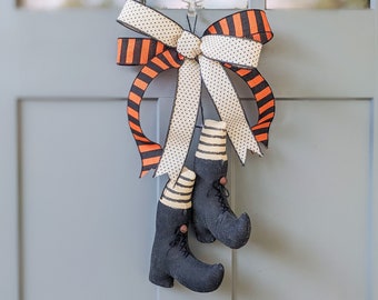 Witch Boots Door Hanger, Primitive Witch Boots Decor, Hanging Witch Boots, Halloween Front Door, Halloween Entryway Decor, Witch Door Decor