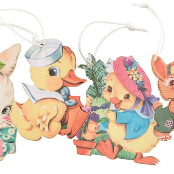 Retro Easter Ornament, Vintage Easter Decor, Easter Tree Decorations, Easter Magnet, Easter Gift Tag, Easter Bunny Hanging Ornament