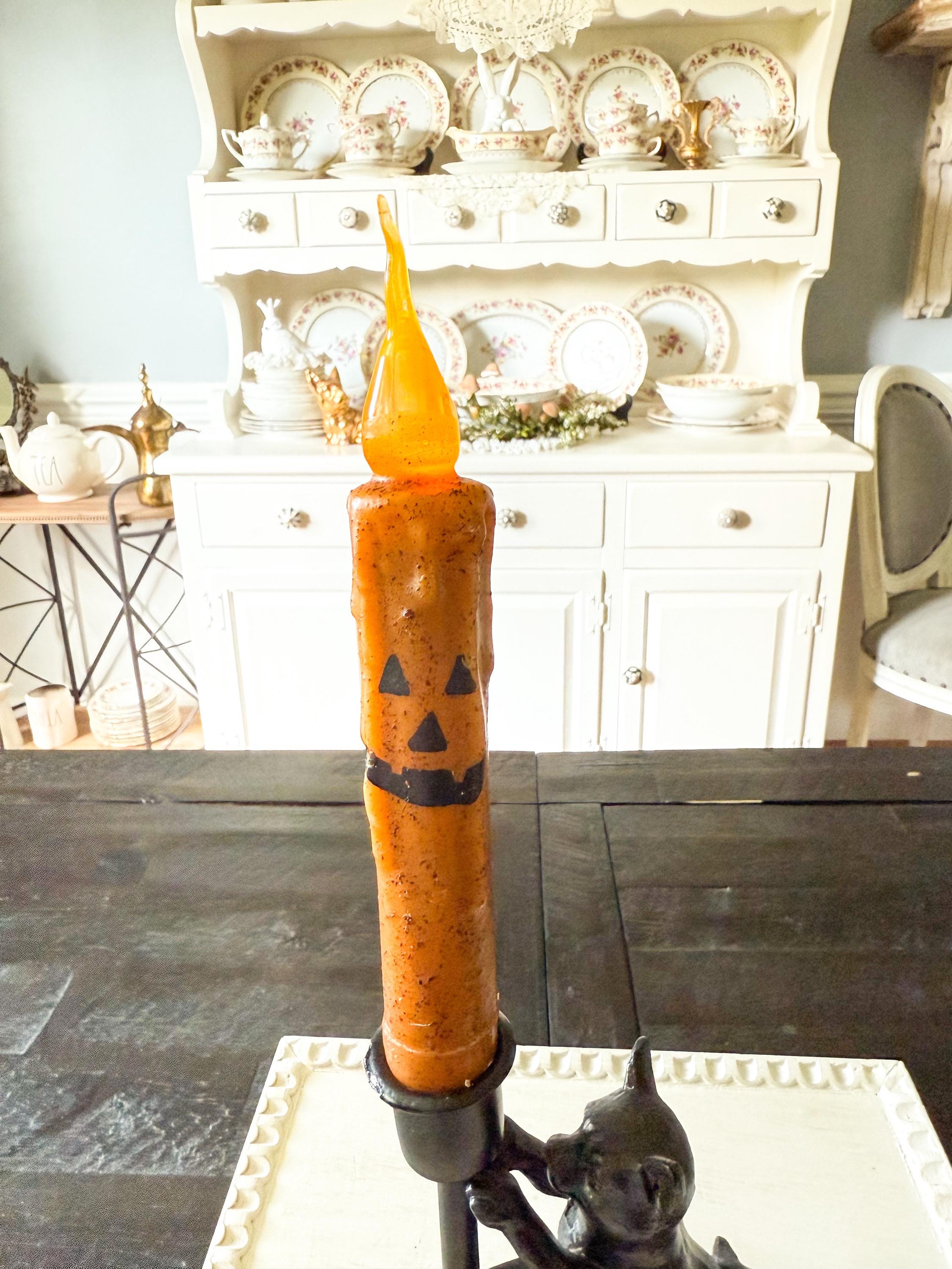 Halloween Candle, Battery Operated Candle, Halloween Taper Candle, Timer Candle, Jack O'Lantern Candle, Ghost Candle, Candy Corn Candle
