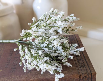 White Heather Floral Bush, Artificial Floral Supply, Spring Vase Filler, White Astilbe Bush, Floral Stem, Neutral Decor, Floral Pick