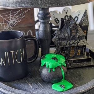 Mini Witch's Cauldron , Halloween Tiered Tray Decor, Fake Witch's Brew ...