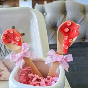Fake Strawberry Jam Mini Spoon, Strawberry Tiered Tray Decor, Strawberry Mug Topper, Summer Tiered Tray, Rae Dunn Accessories image 2