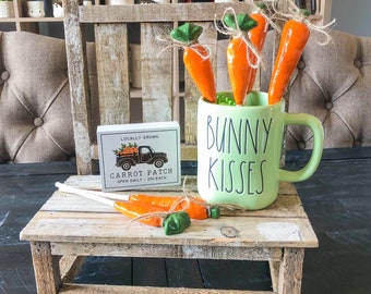 Fake Carrot Lollipops, Carrot Mug Topper, Easter Tiered Tray Decor, Rae Dunn Accessories, Carrots for Tiered Tray, Carrot Decorations