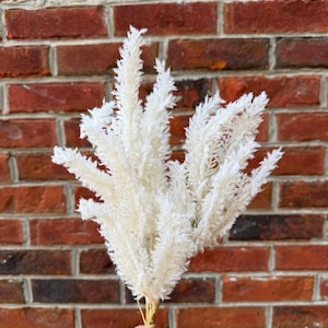 Artificial Pampas Grass, Flocked Pampas Grass Pick, Cream Pampas Bouquet, Boho Decor, Wreath Supplies, Floral Arranging Supplies