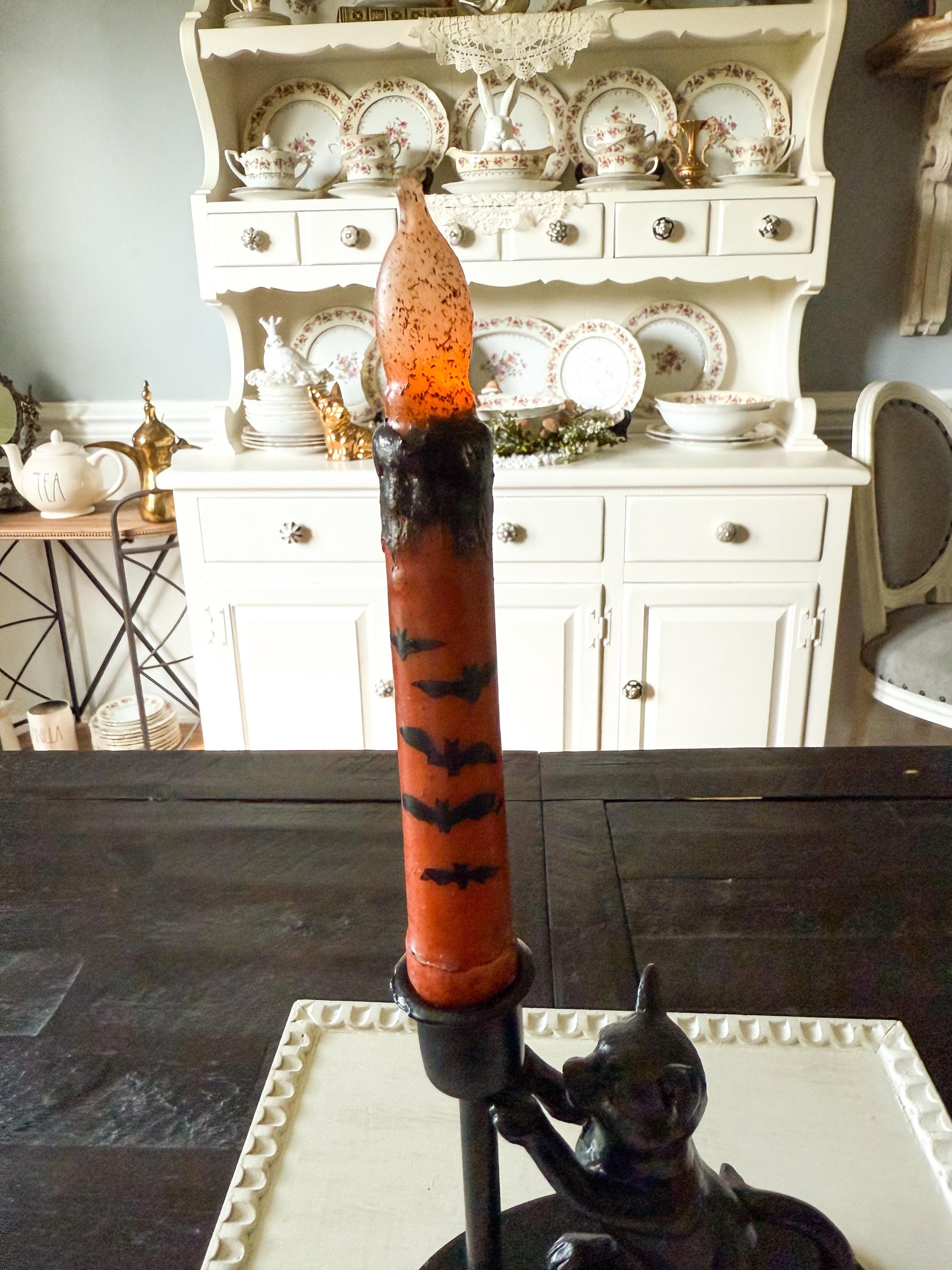 Halloween Candle, Battery Operated Candle, Halloween Taper Candle, Timer Candle, Jack O'Lantern Candle, Ghost Candle, Candy Corn Candle