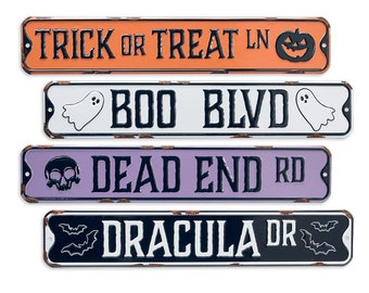 Halloween Street Sign, Halloween Metal Road Sign, Trick or Treat Lane, Halloween Sign for Entryway, Halloween Porch Decor, Halloween Wall