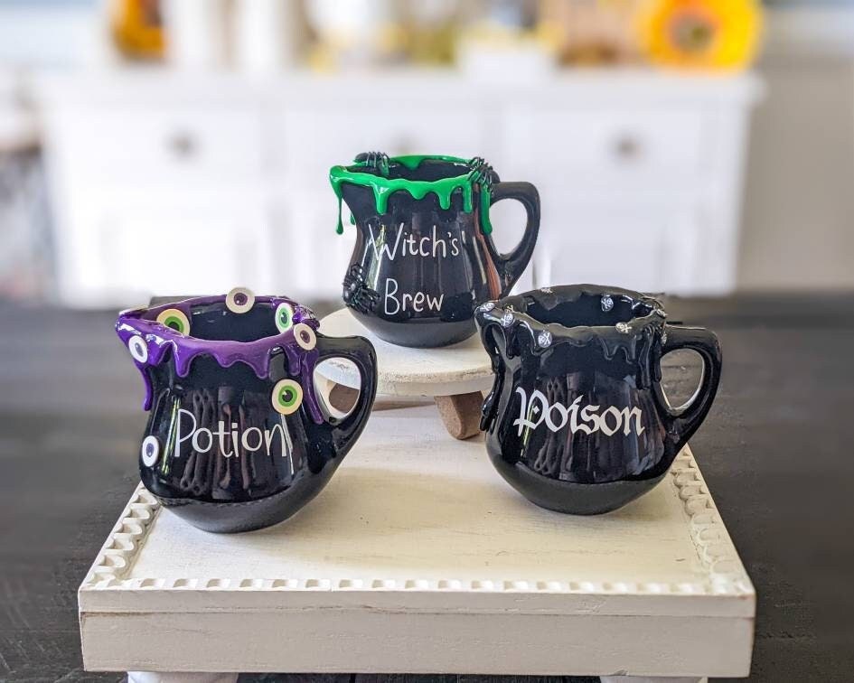 Witch's Brew Mini Pitcher, Fake Witch's Brew, Halloween Tiered Tray Decor, Halloween Mini Mug, Potion Bottle, Poison Decor, Witch Decor