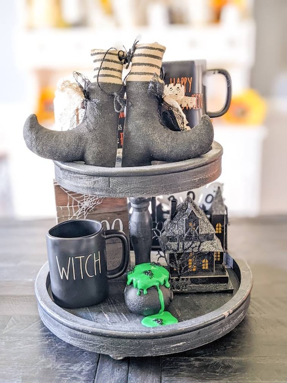 Mini Witch's Cauldron , Halloween Tiered Tray Decor, Fake Witch's