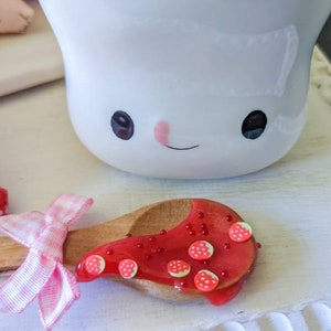 Fake Strawberry Jam Mini Spoon, Strawberry Tiered Tray Decor, Strawberry Mug Topper, Summer Tiered Tray, Rae Dunn Accessories image 10