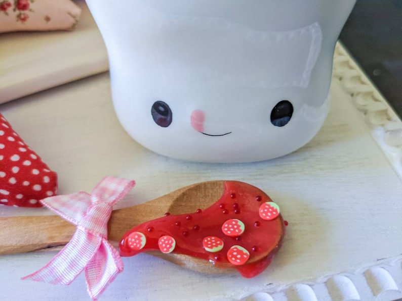 Fake Strawberry Jam Mini Spoon, Strawberry Tiered Tray Decor, Strawberry Mug Topper, Summer Tiered Tray, Rae Dunn Accessories image 10