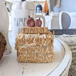 Mini Hay Bales for Fall Decorating, Tiered Tray Decor, Fall Decor 
