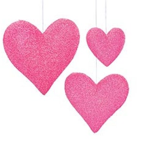 Pink Hanging Heart, Foam Heart Decorations, Heart Wreath Attachment, Heart Door Hanger