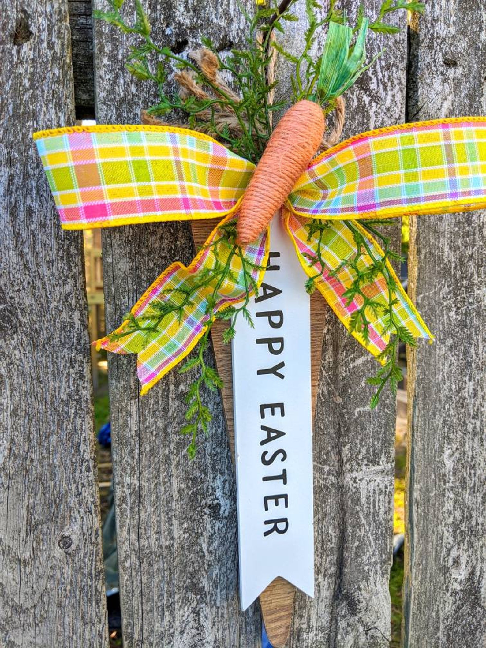 Carrot Door Hanger Happy Easter Sign Rustic Easter Decor Etsy