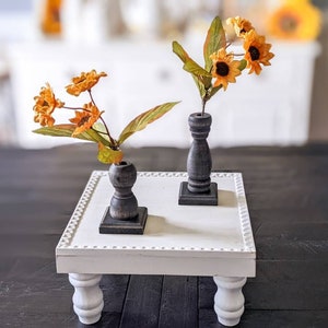 Wooden Spindle Flower Holder, Decorative Spindle, Vintage Spindle, Tiered Tray Decor, Mini Holder, Distressed Wood Decor, Hutch Decor