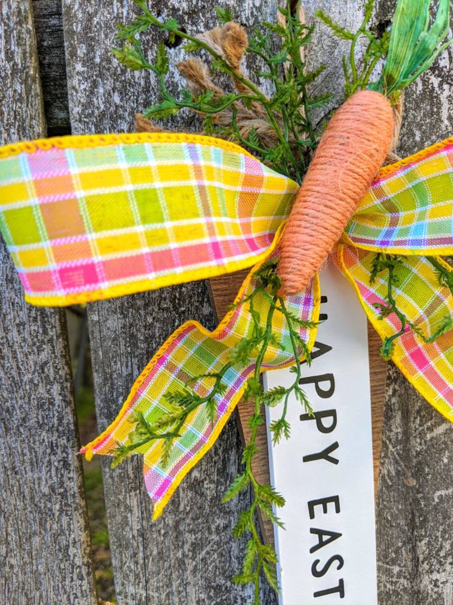 Carrot Door Hanger Happy Easter Sign Rustic Easter Decor Etsy
