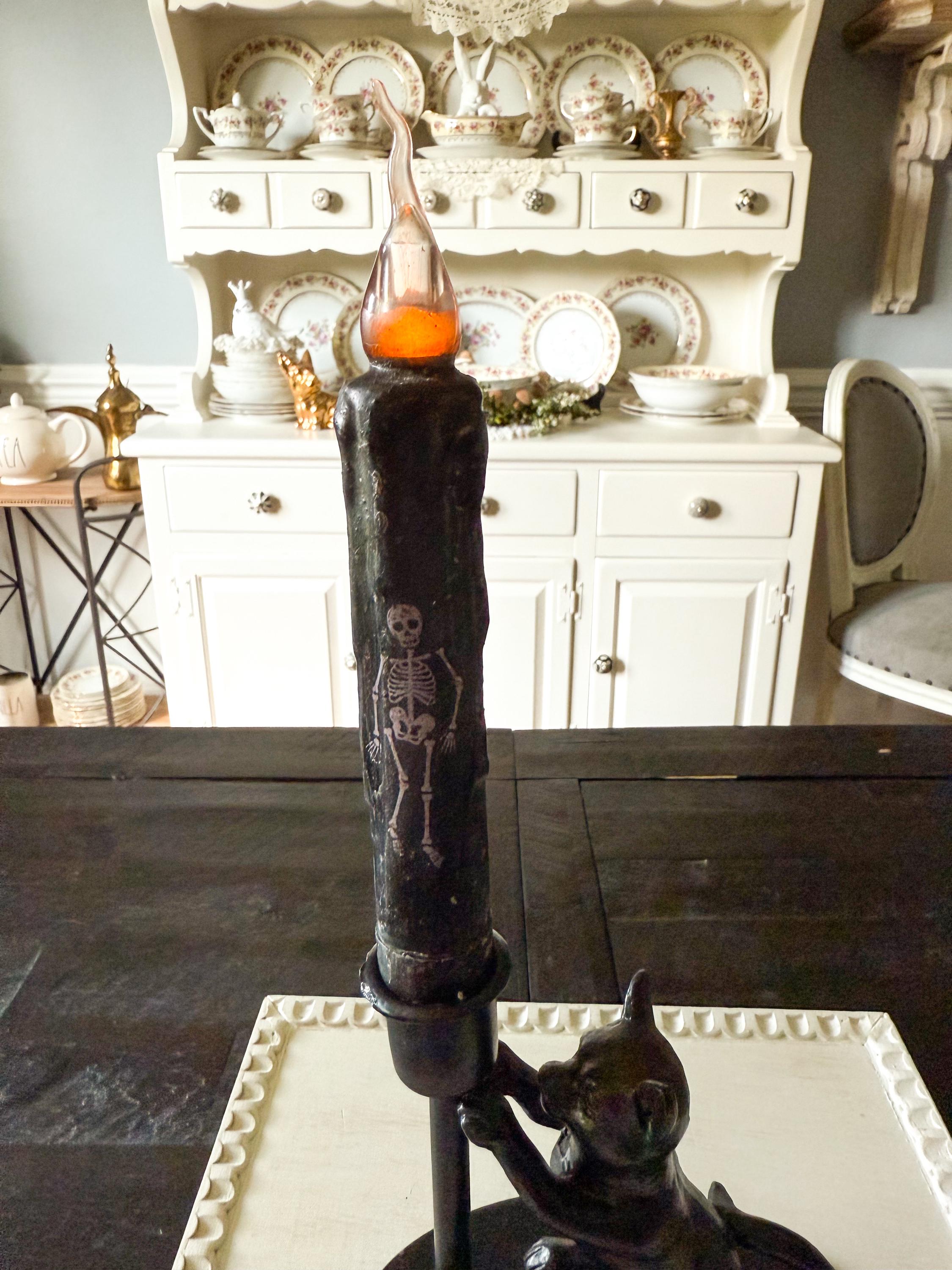Halloween Candle, Battery Operated Candle, Halloween Taper Candle, Timer Candle, Jack O'Lantern Candle, Ghost Candle, Candy Corn Candle