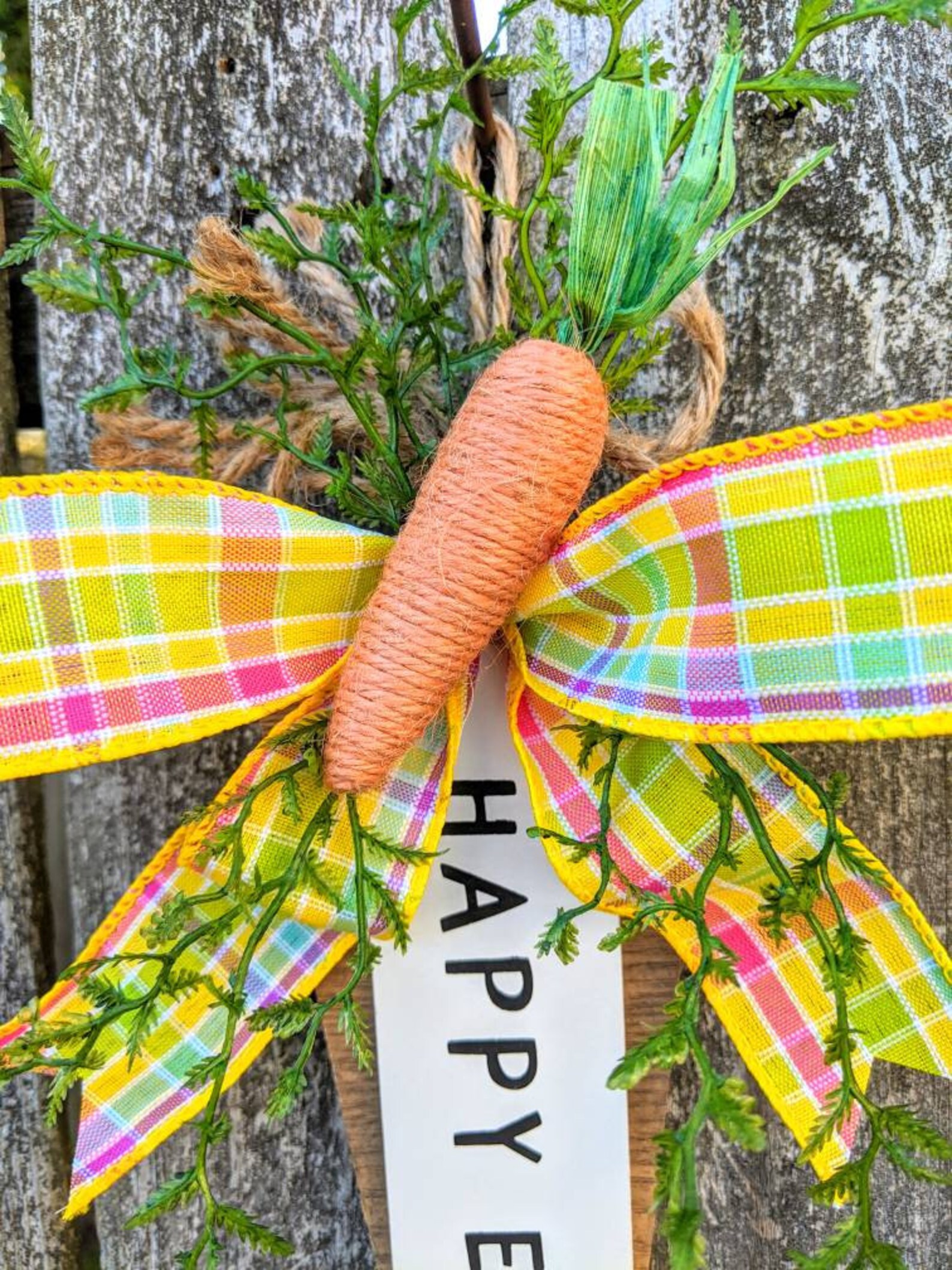Carrot Door Hanger Happy Easter Sign Rustic Easter Decor Etsy