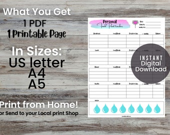 Printable Personal Food Point Tracker |Daily point Tracker| Point Tracker Page