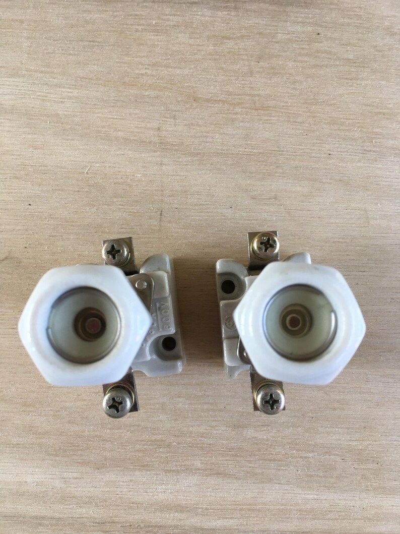 Pair 2 of Porcelain ceramic fuse holders with BLA 003 fuses Etsy