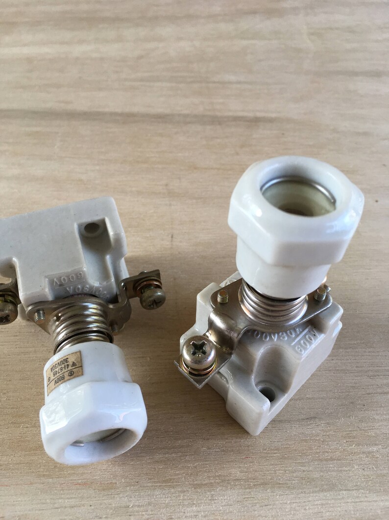 Pair 2 of Porcelain ceramic fuse holders with BLA 003 fuses Etsy