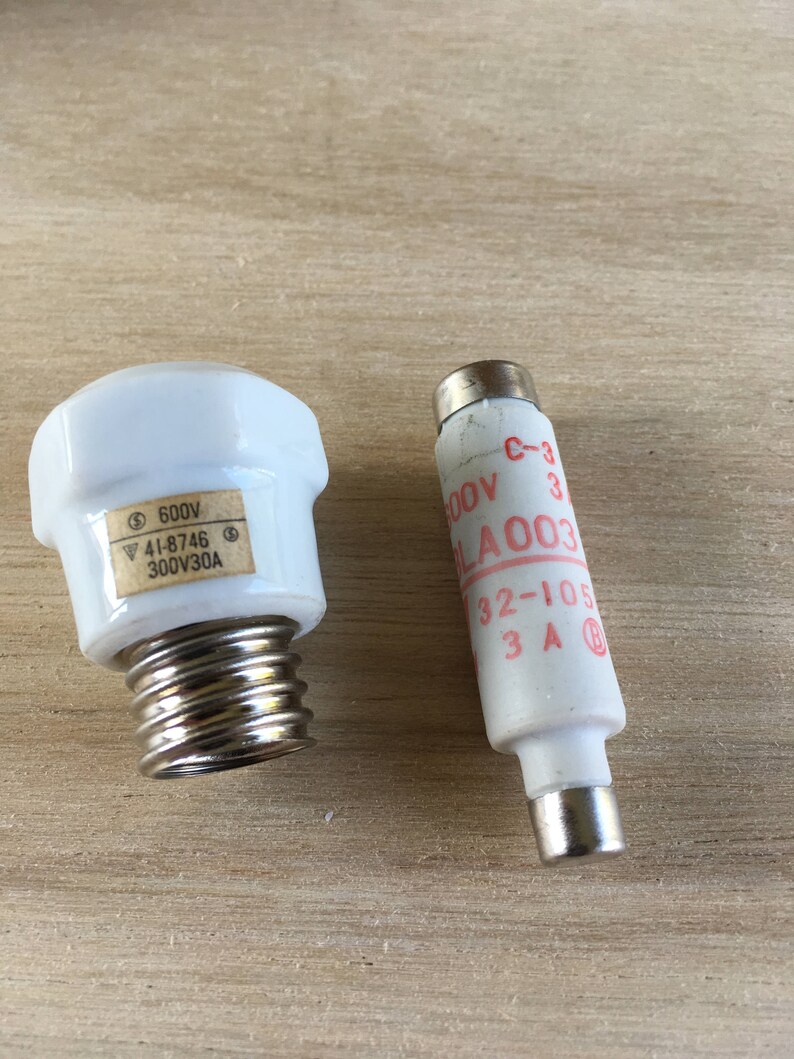 Pair 2 of Porcelain ceramic fuse holders with BLA 003 fuses Etsy