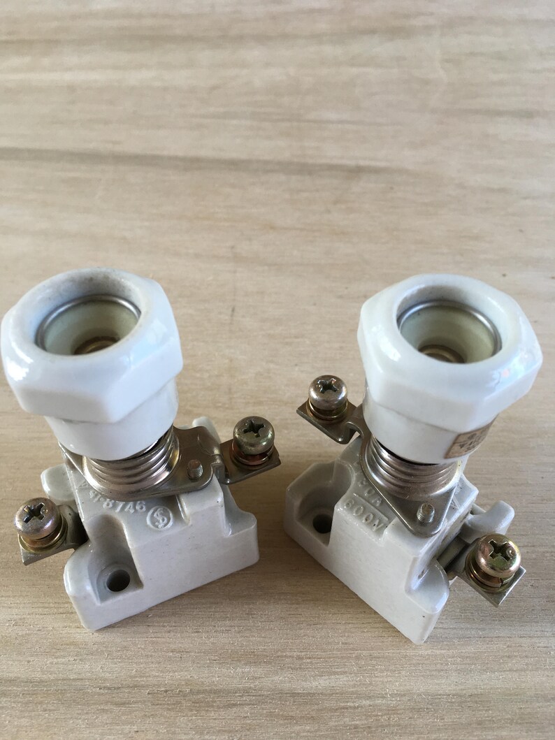 Pair 2 of Porcelain ceramic fuse holders with BLA 003 fuses Etsy