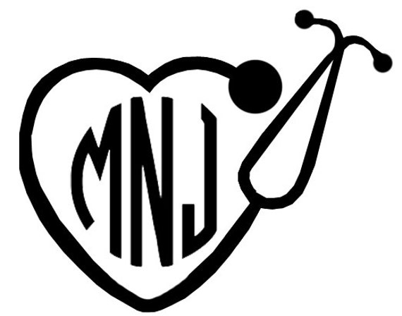Heart Stethoscope Monogram Vinyl Decal | Etsy