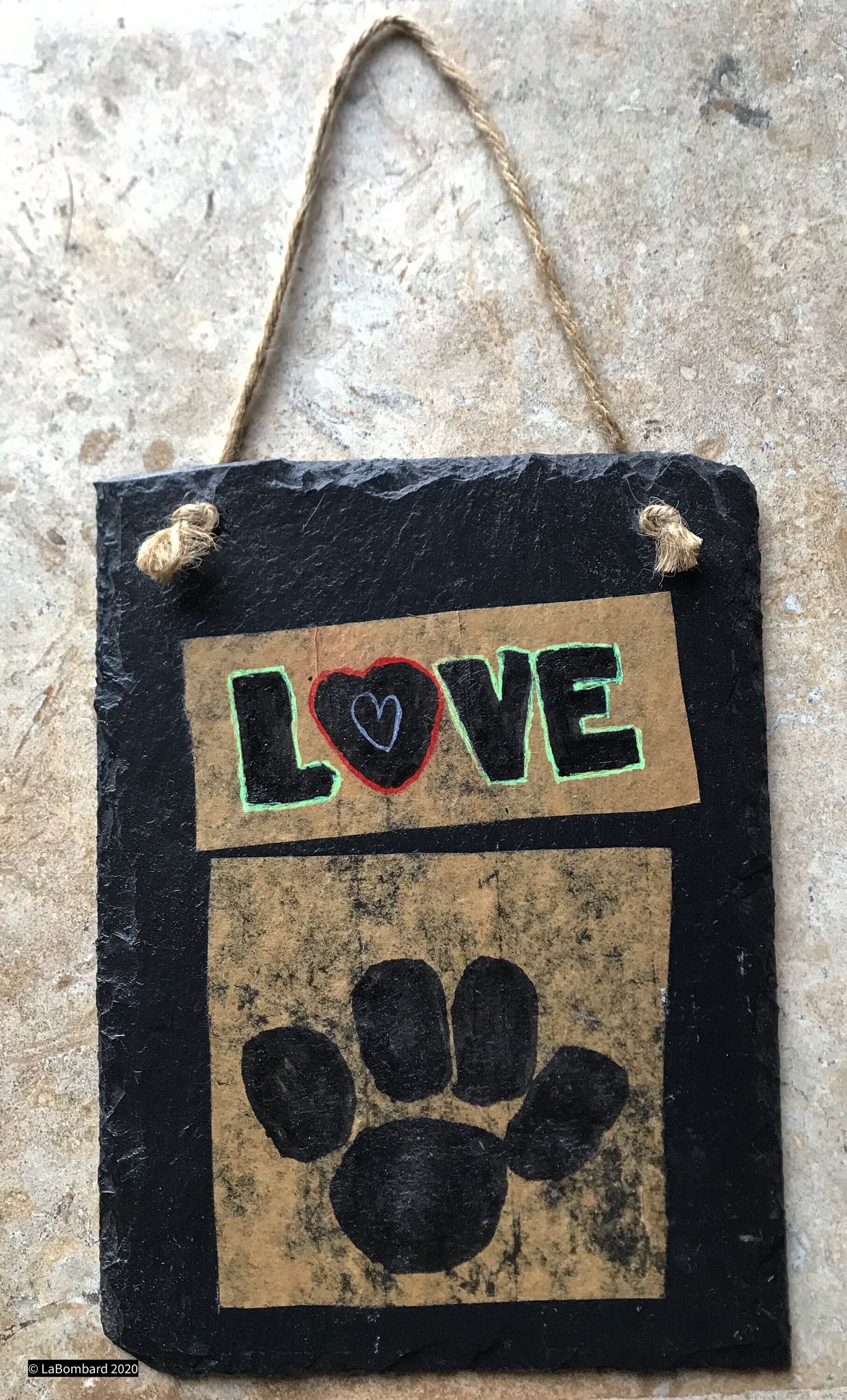 Slate Wall Hanging. Decoupage and Handdrawn Images. Etsy