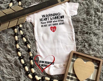 Warning Heart Warrior CHD Awareness Top