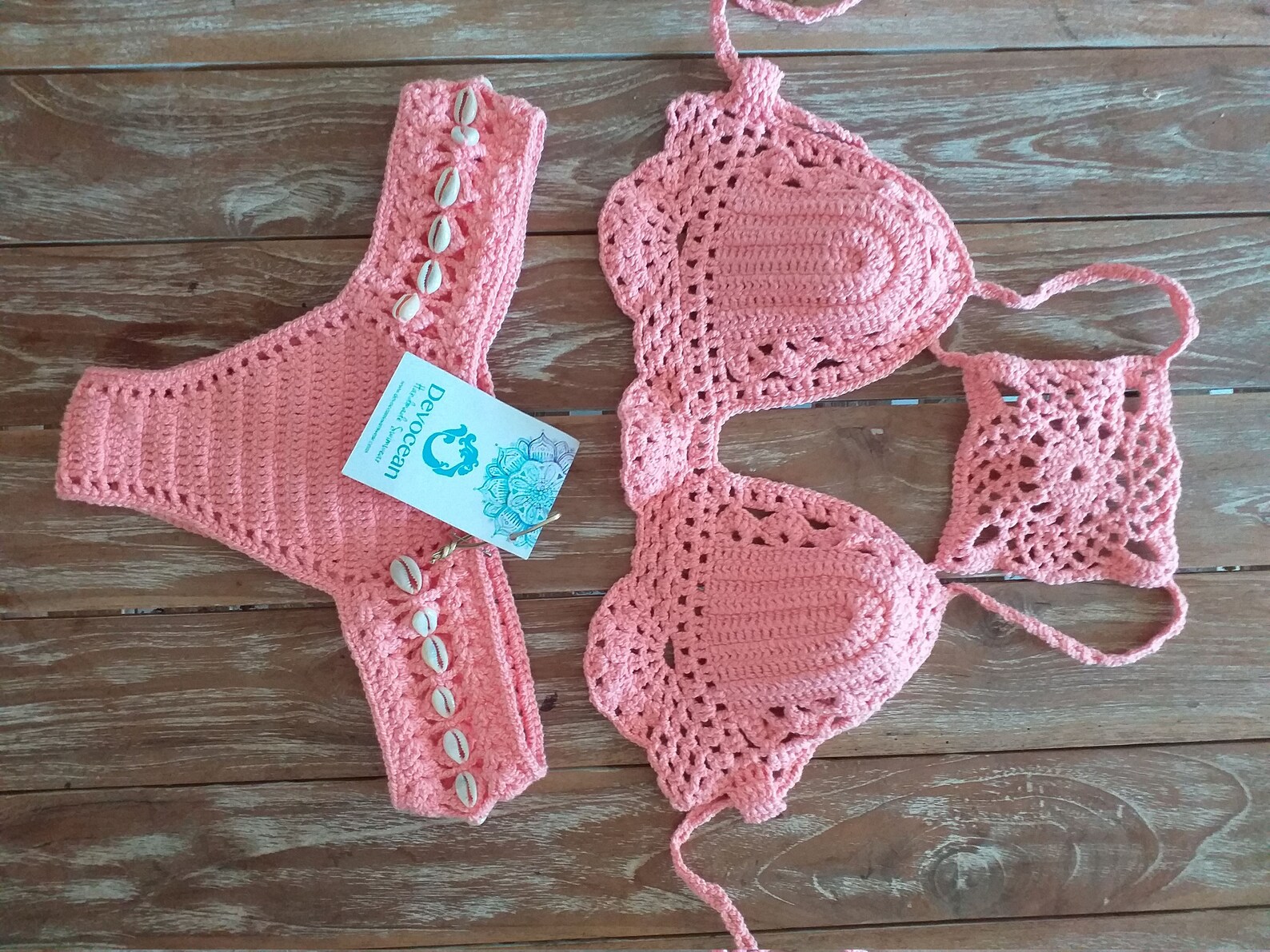 Crochet Bikini Cowrie Shell Crochet Swimsuit Crochet Lace - Etsy