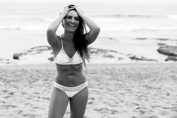Crochet Bikini lace white - Crochet Lycra swimsuit - Crochet Lace Swimwear
